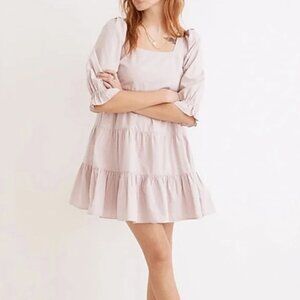Madewell Poplin Lizzie Babydoll Light Pink Dress